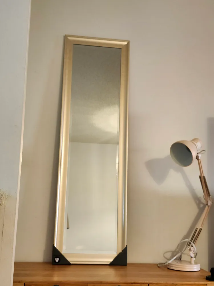 New Over The Door Mirror or Full Length Wite Hanging image indicator(7)