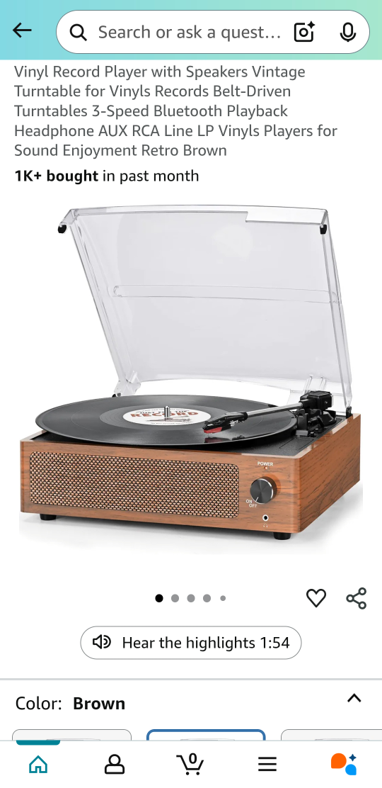 Retrolife Record Player - Brown - photo 3