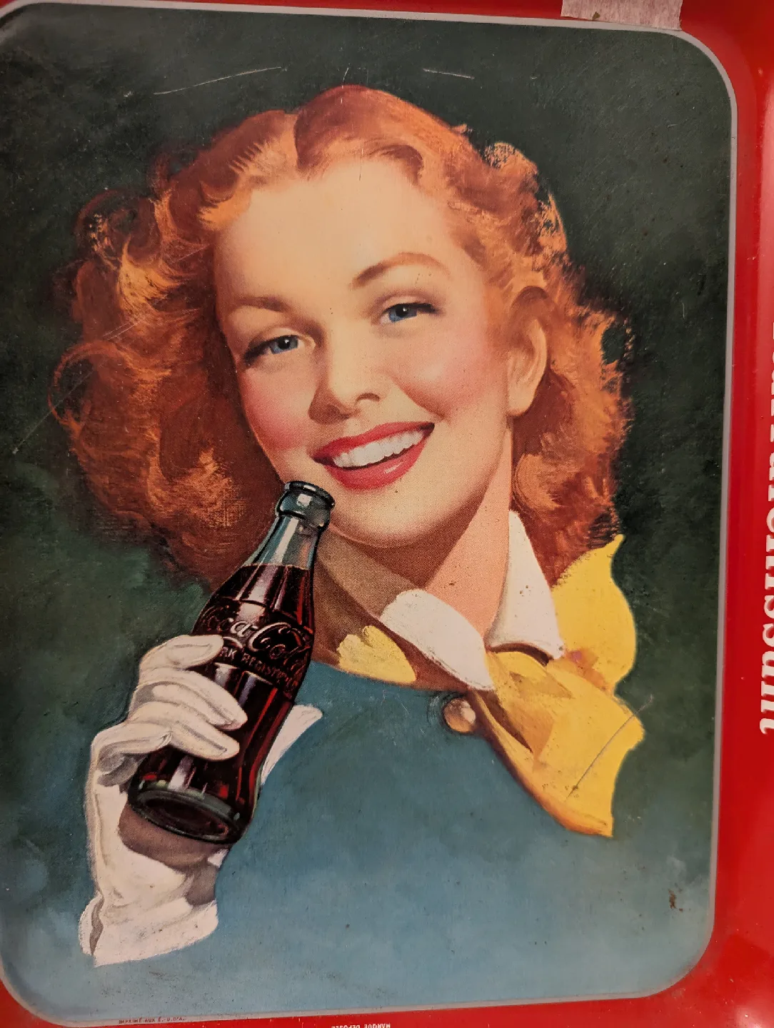 Vintage 1940 French Coca Cola 1940 Serving Tray Canadian image indicator(4)