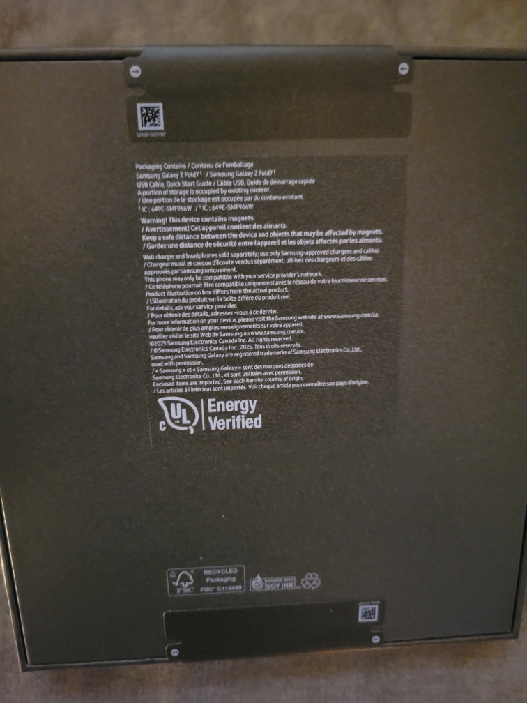 BNIB SEALED Samsung Galaxy Z Fold7 256GB - BLACK - photo 2