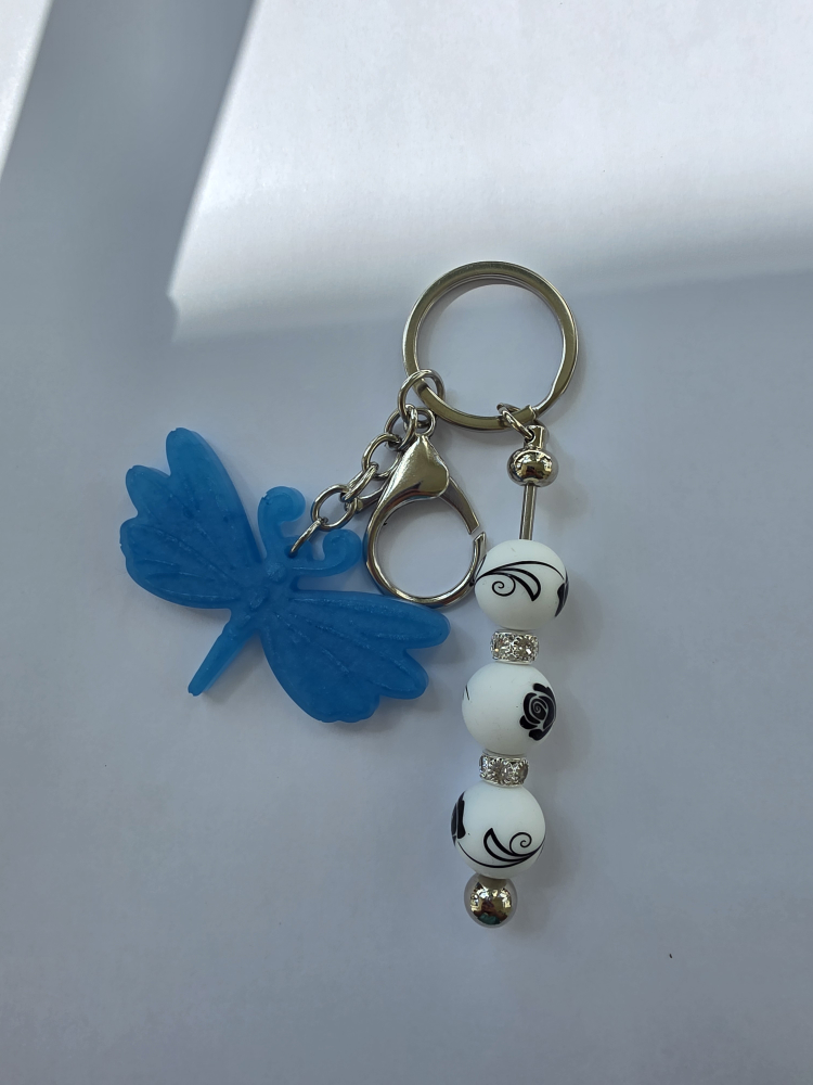 Dragonfly Charm Keychain - Blue - photo 3