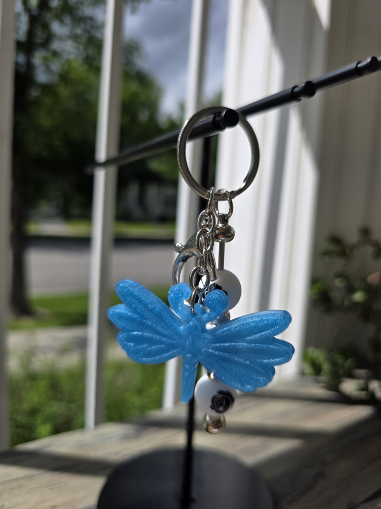 Dragonfly Charm Keychain - Blue - photo 4