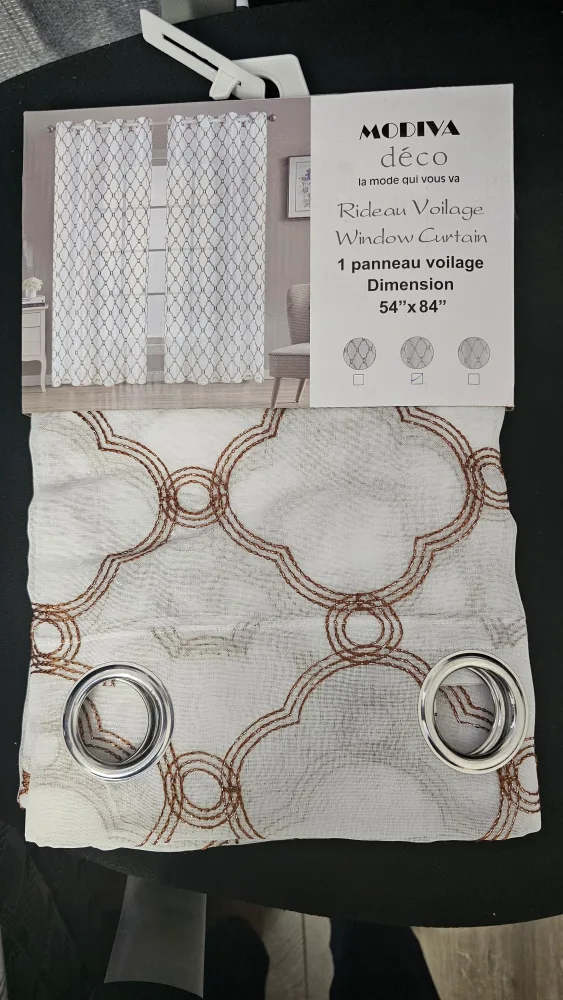 2pc Modiva Déco Window Curtain 54"x84" thumbnail