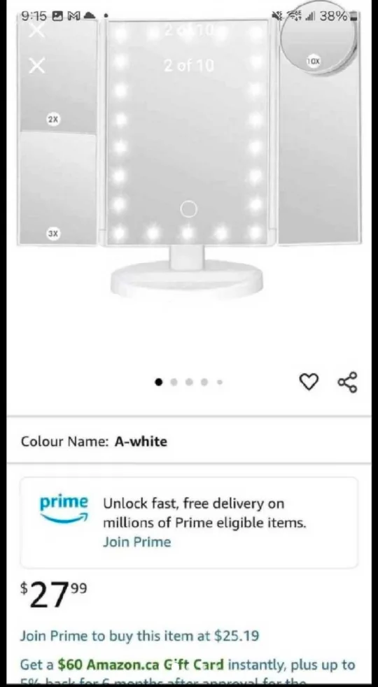 Leewent Trifold Makeup Mirror image indicator(2)