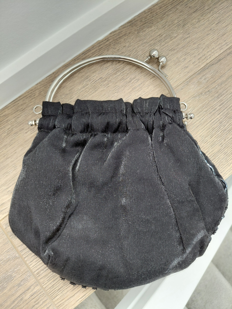Vintage Black Beaded Evening Bag - photo 4