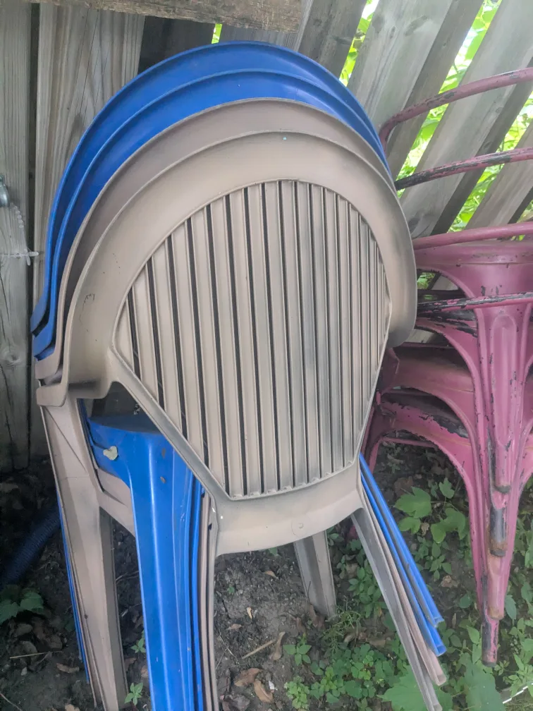 Stackable Outdoor Chairs - Blue & Beige image indicator(2)