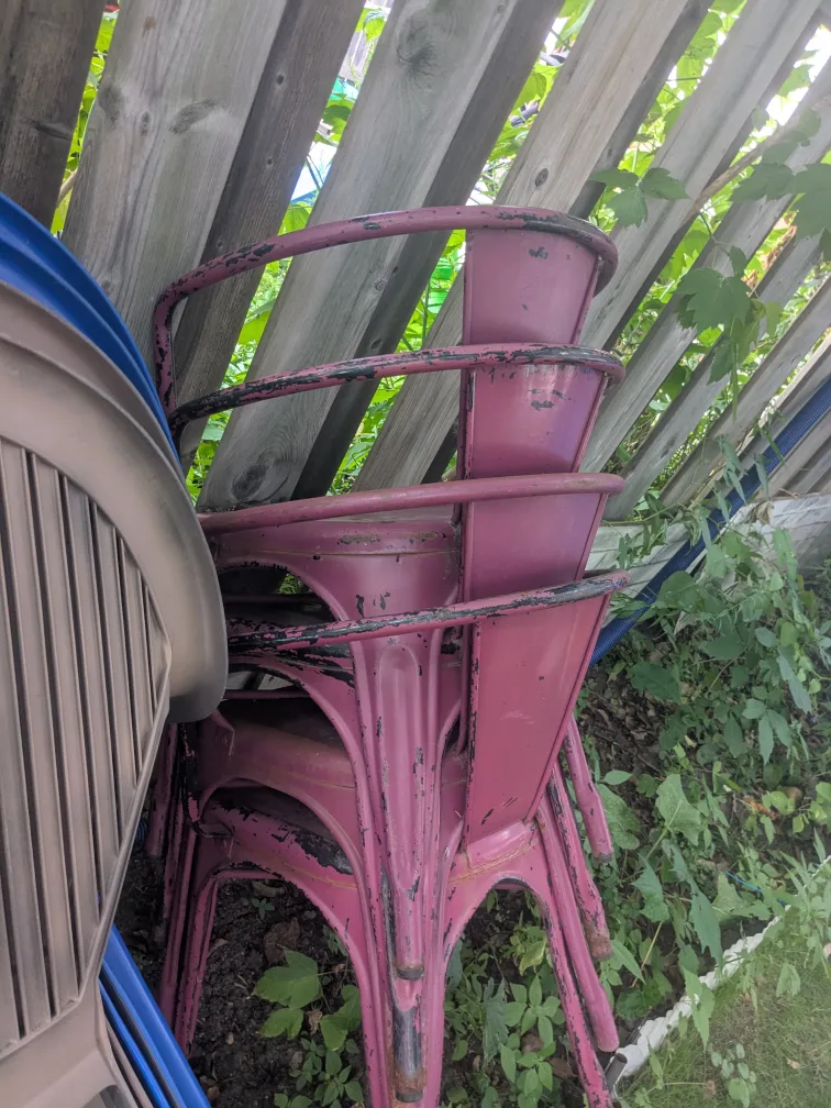 Stackable Outdoor Chairs - Blue & Beige image indicator(3)