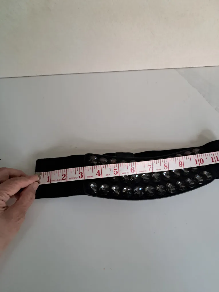 Black Elastic Rhinestone Belt image indicator(4)