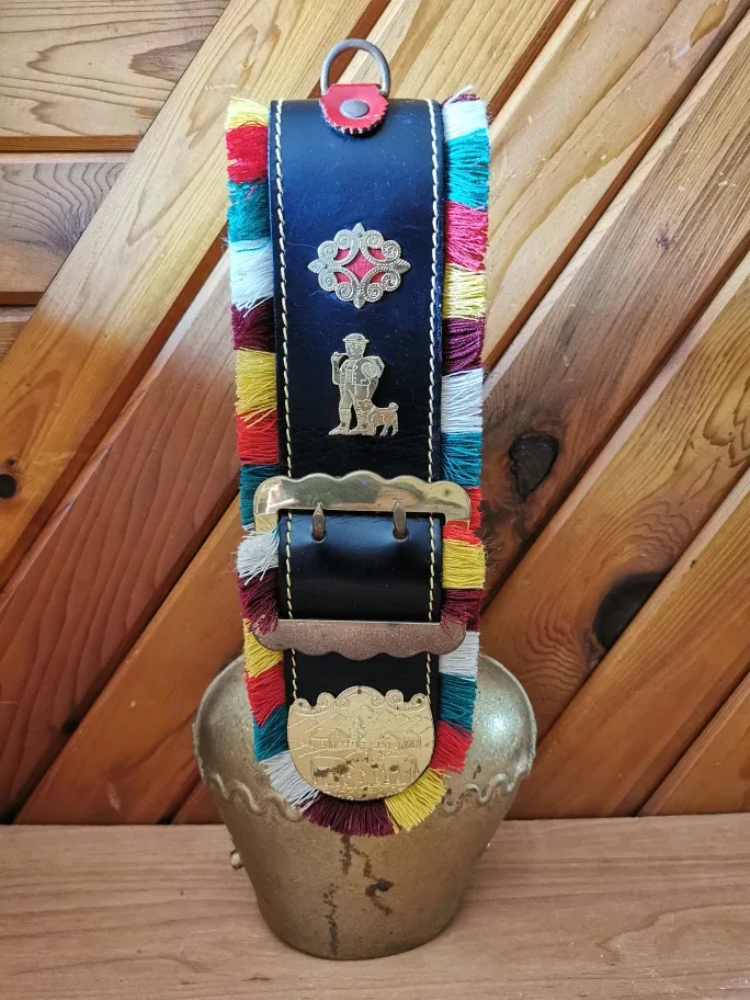 Antique Swiss Cow Bell with Original Appenzeller Belt thumbnail