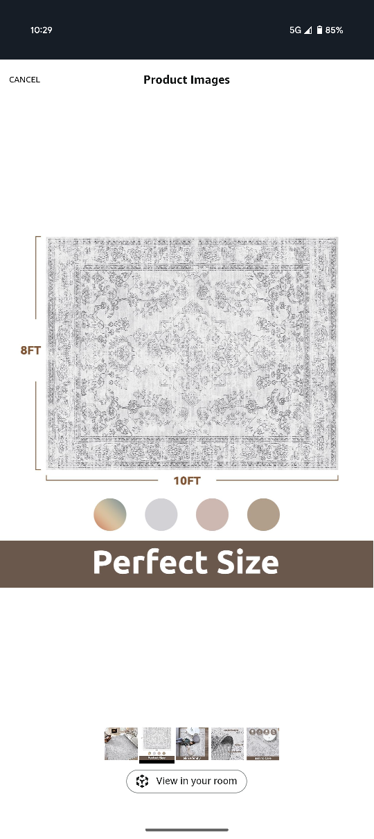 8x10 ft Area Rug - Light Grey - photo 2