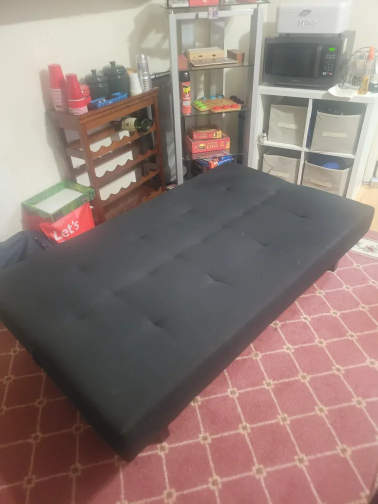 Black Futon Sofa Bed - 72" x 36" image indicator(2)