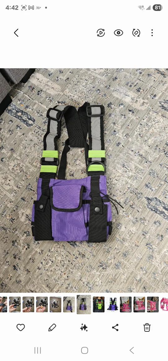 Multi Pocket Chest Bag Two-Way Radio Walkie Talkie  ... image indicator(5)