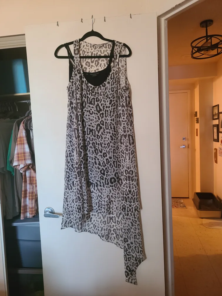 Leopard Print Dress with Black Slip 🧡 thumbnail