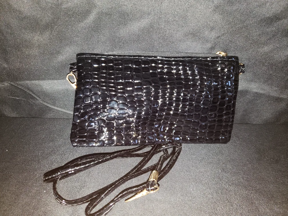 Brand New Black Clutch with Strap thumbnail