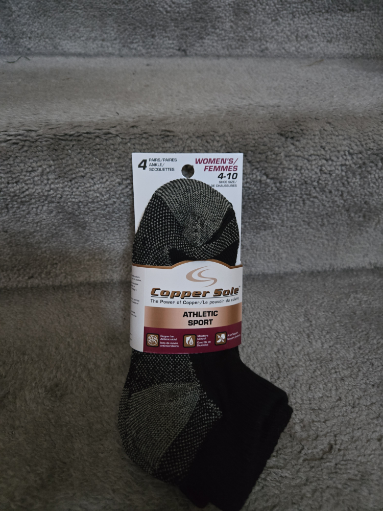 Copper Sole Athletic Sport Socks Women's 4-10