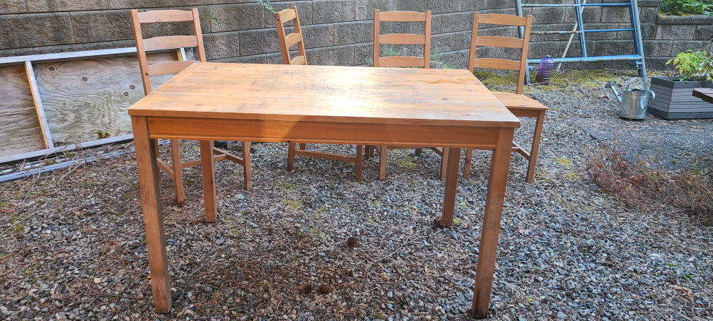 Free Wooden Table and Chairs Set
