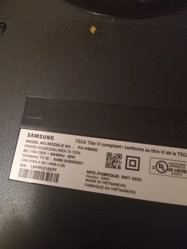 Samsung PS-WB65D speaker image indicator(5)