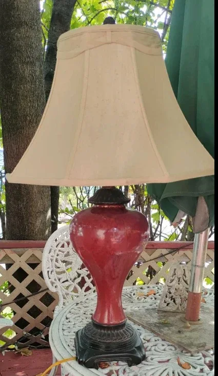 Red Ceramic Table Lamp thumbnail