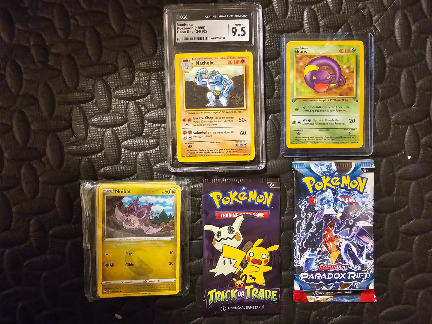 Pokemon Cards: Machoke, Ekans, Noibat + Packs thumbnail