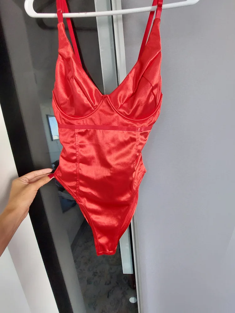 Red Satin Bodysuit