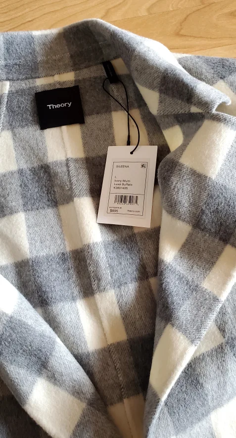 Brand new Theory wool/cashmere plaid jacket image indicator(2)