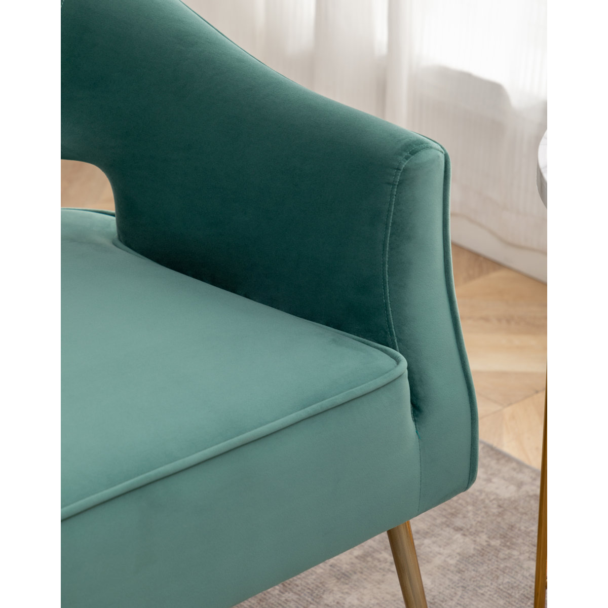 Green Velvet Accent Chair - photo 3