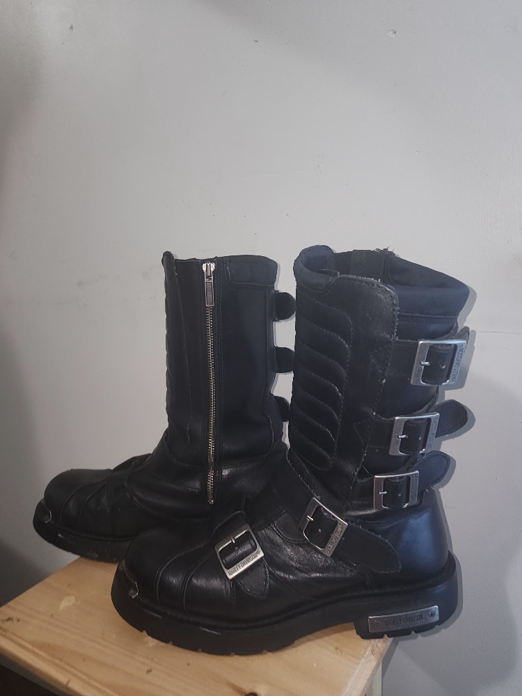 Harley-Davidson Black Leather Motorcycle Boots - photo 2