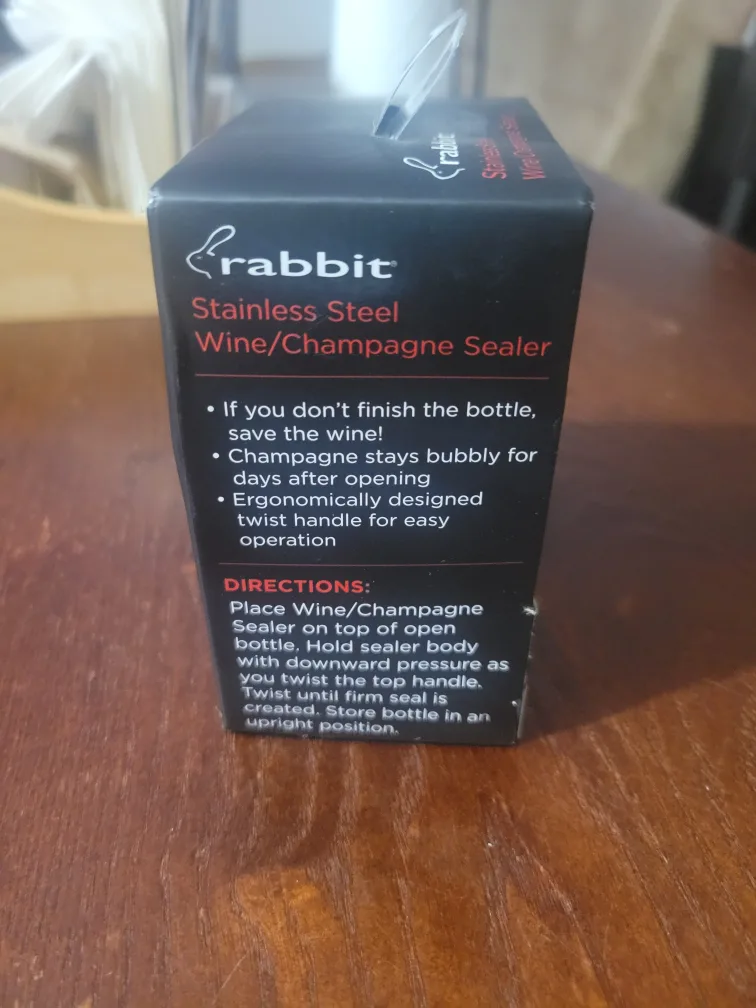 Rabbit Stainless Steel Wine/Champagne Sealer - New in Box! image indicator(4)