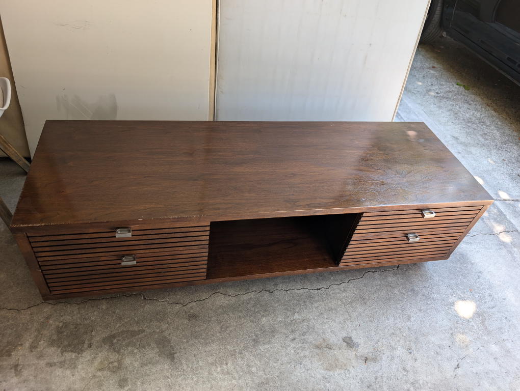 Brown Wood Media Console Table