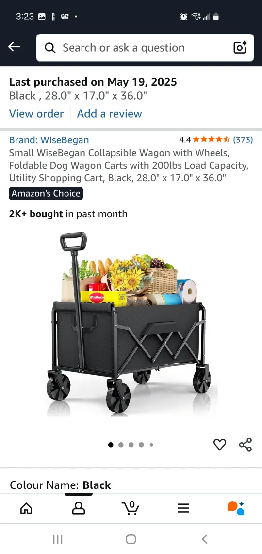 WiseBegan Collapsible Wagon - Black