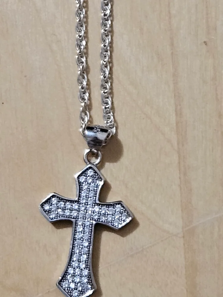 9.25 Silver Cross Pendant Necklace thumbnail