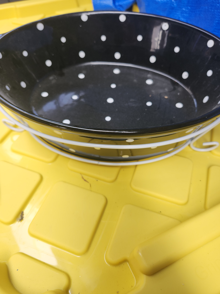 Black & White Polka Dot Bowl with Stand - photo 2