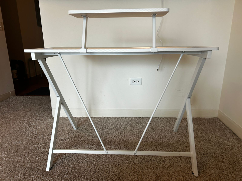 White Desk with Shelf - 24" wide