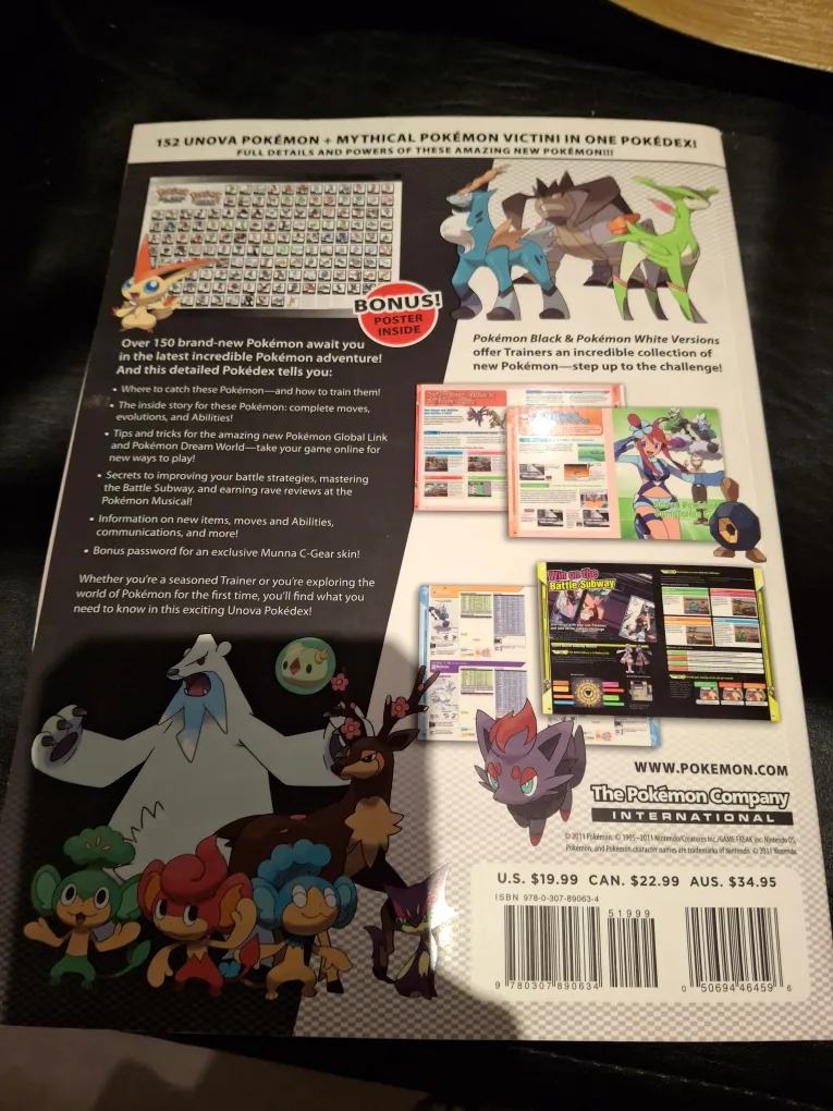 Pokémon. "The official UNOVA POKEDEX & GUIDE" image indicator(3)