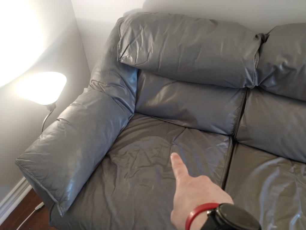 Grey Leather Sofa - Good Condition, Lightly Used - photo 5