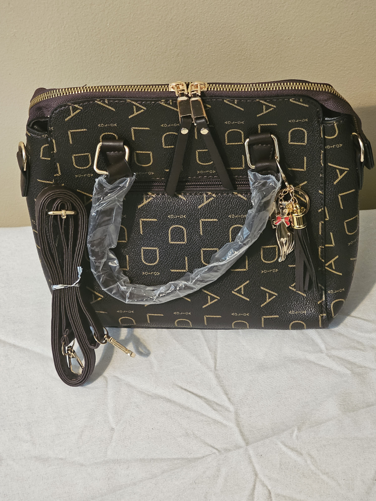 Aldo Brown Patterned Satchel Bag