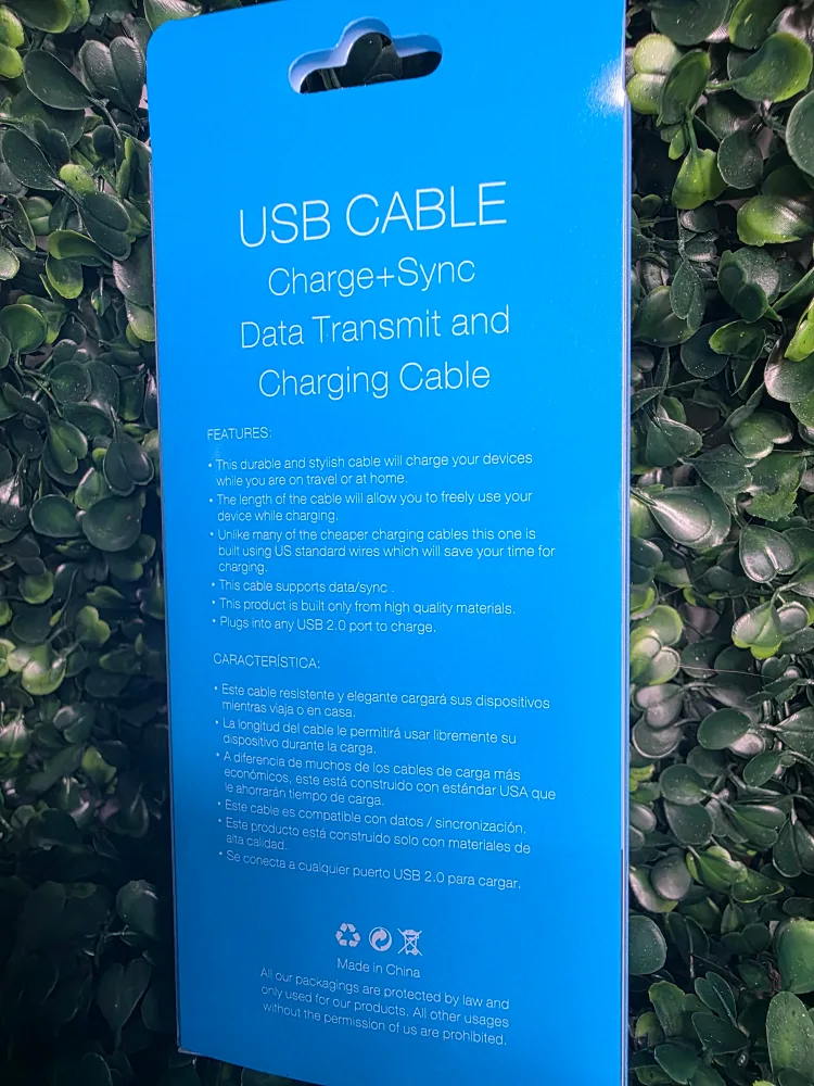 New Blue USB Charge & Sync Cable image indicator(2)