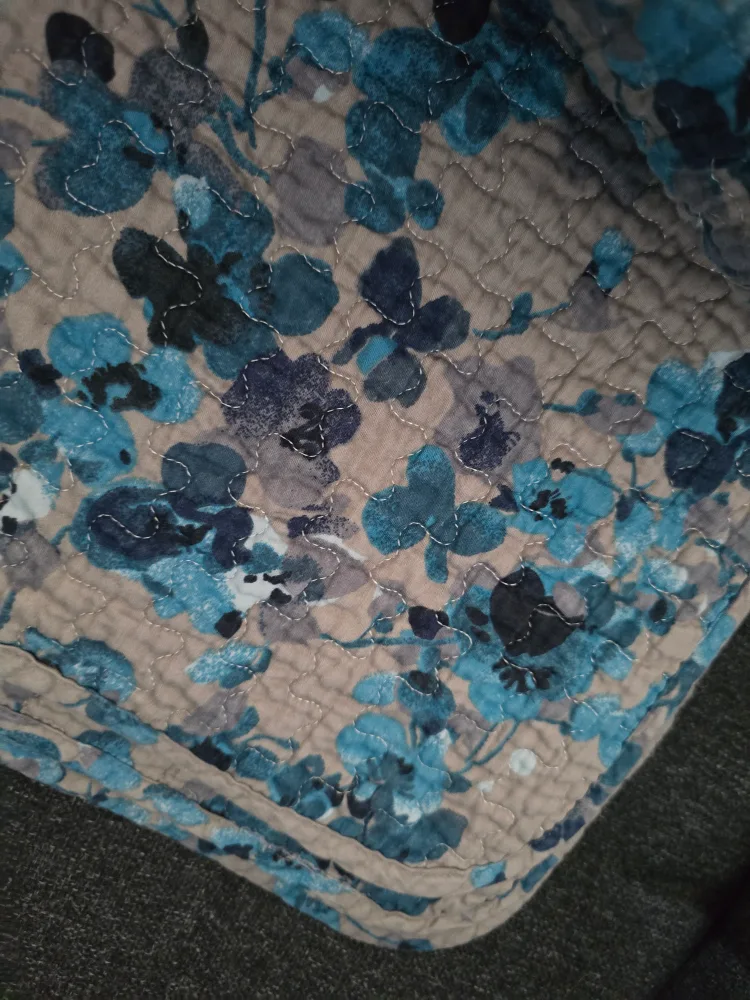 Floral Quilt - Blue & Beige King size image indicator(2)