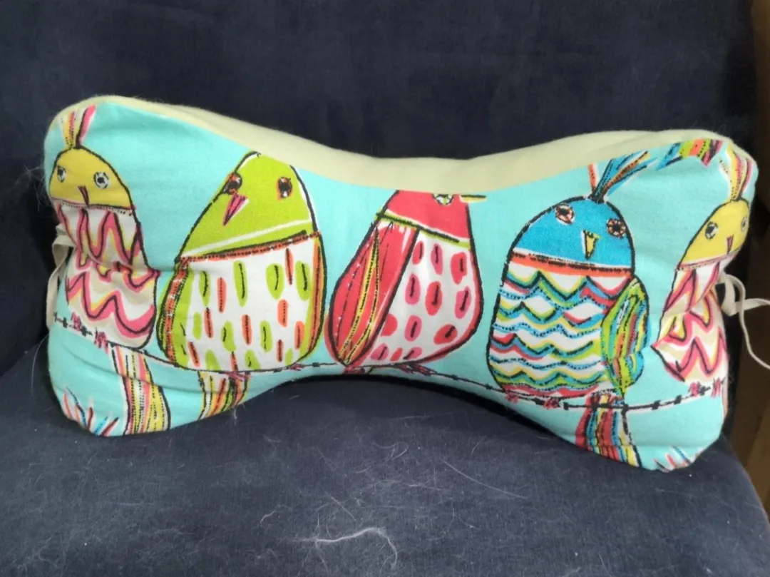 Bone Shaped Pillow with Bird Pattern thumbnail