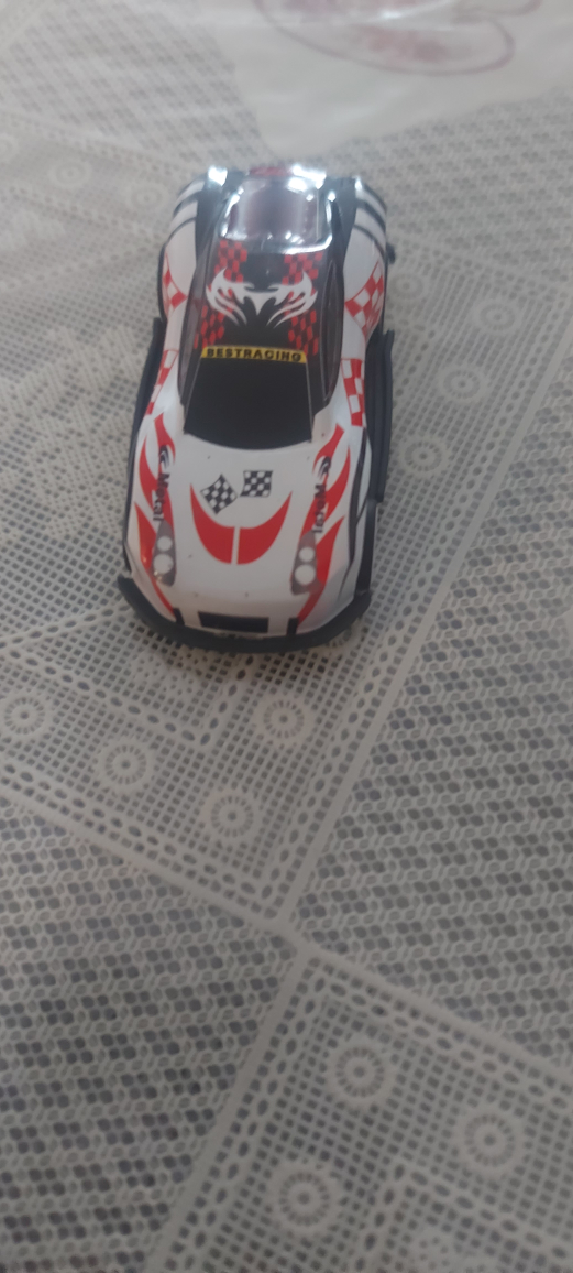 Toy Race Car - White & Red