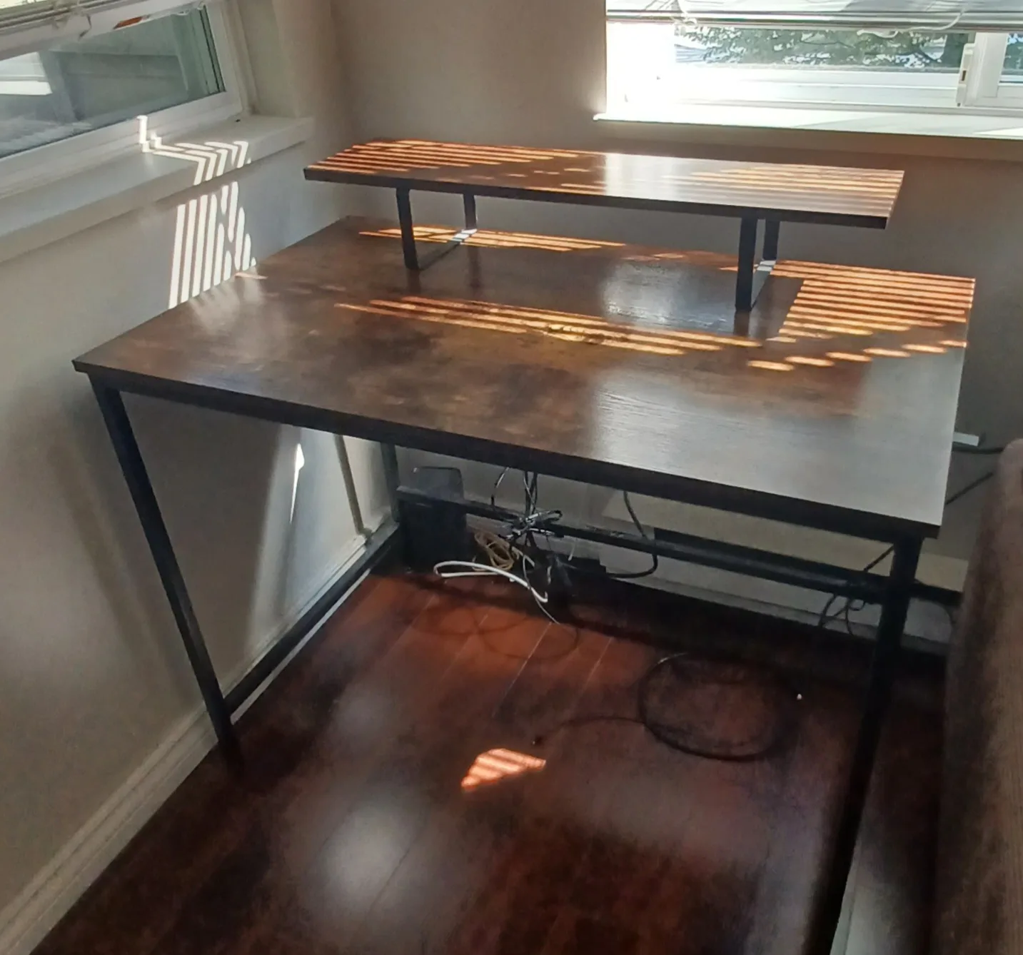 Table + Monitor Stand Riser - Brown thumbnail