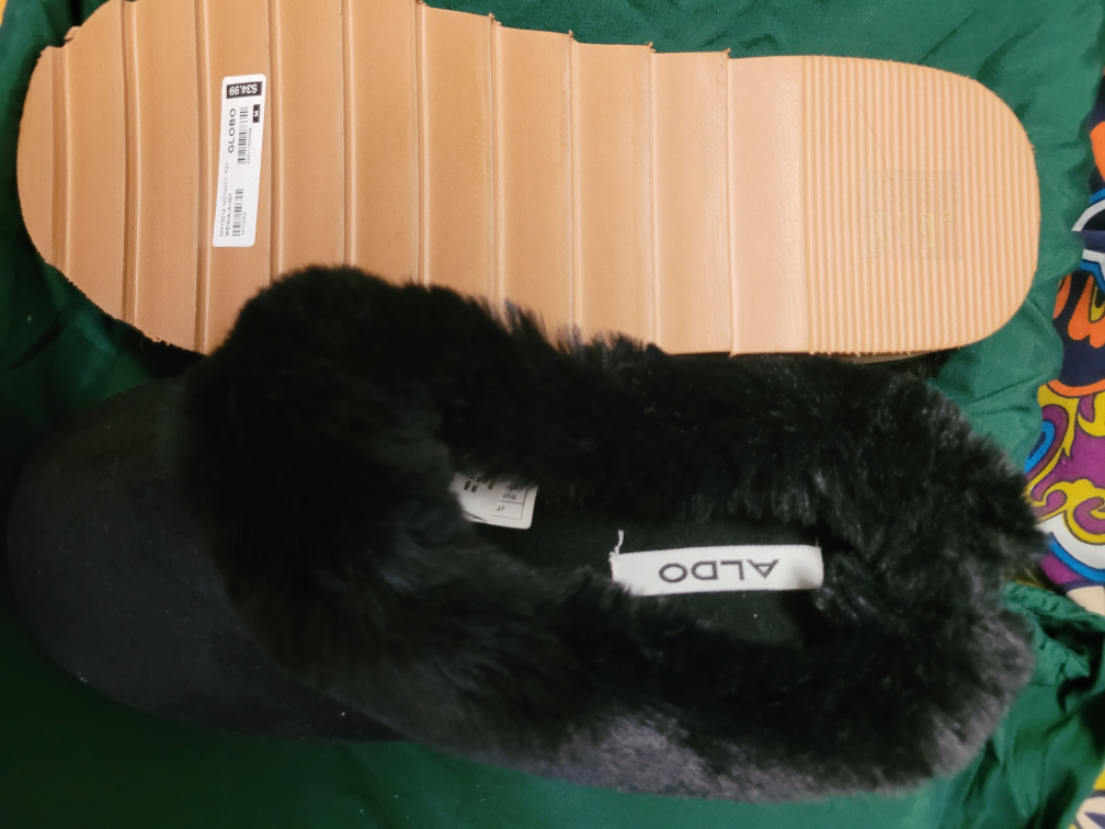 ALDO Black Faux Fur Slippers - Size 37 - photo 3