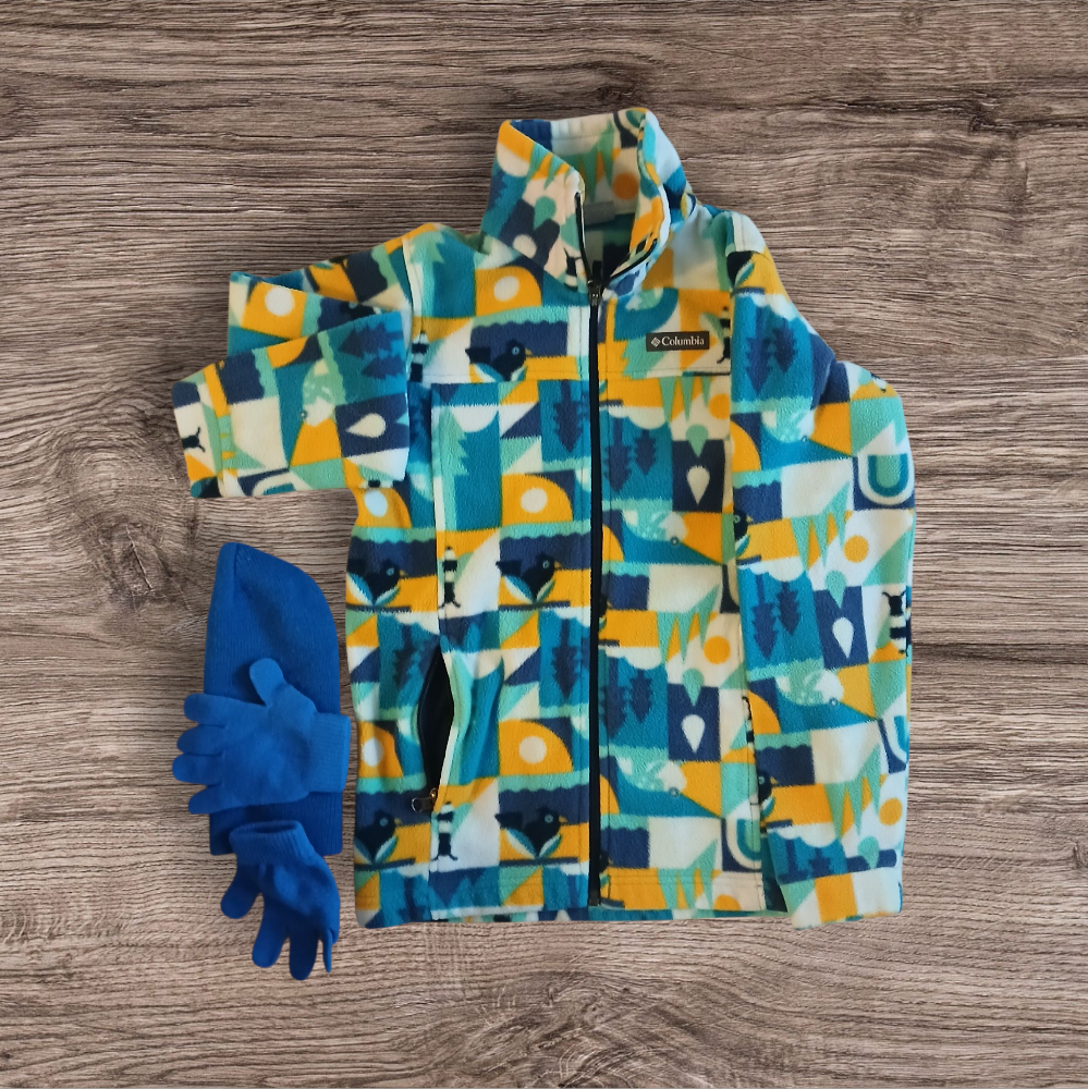 Columbia Fleece Jacket with Hat & Gloves