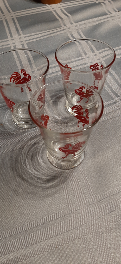 Vintage Rooster Design Glass Cups - photo 2