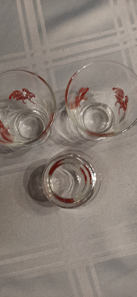 Vintage Rooster Design Glass Cups - photo 3