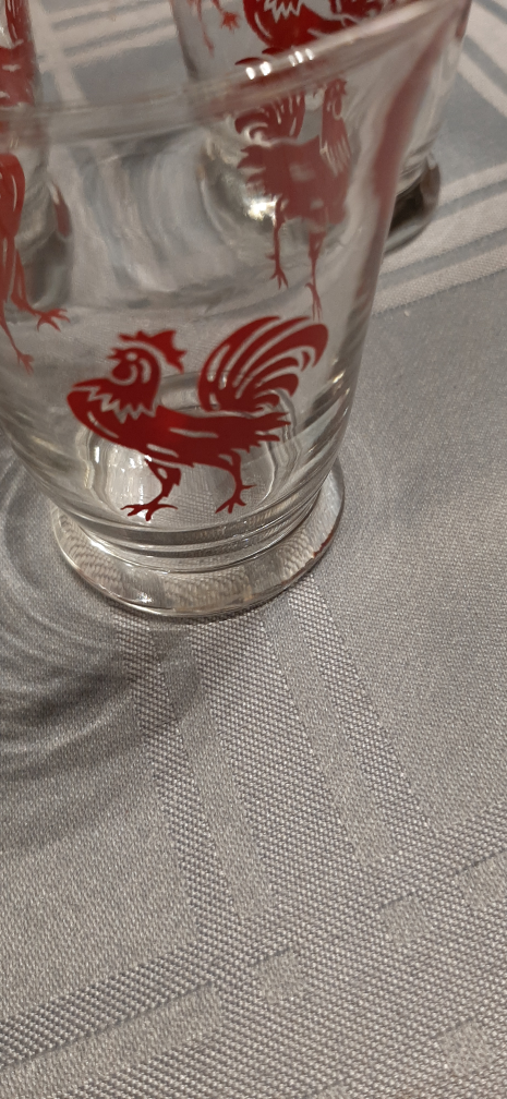 Vintage Rooster Design Glass Cups - photo 4