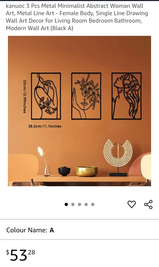 Kanuoc 3 Pcs Metal Abstract Woman Wall Art thumbnail