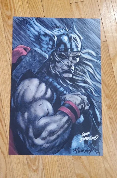 Thor Comic Art Print by Geoff Isherwood thumbnail