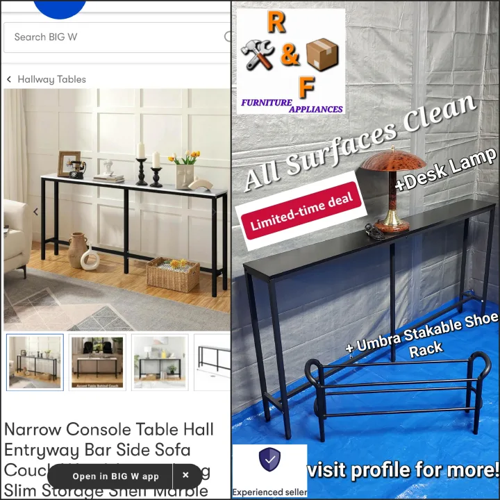 ➡️Narrow Console Sofa Table+Lamp+Umbra ShoeRack thumbnail