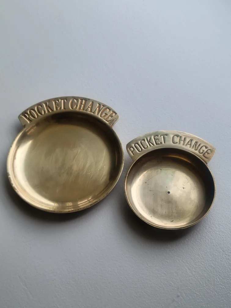 Brass Pocket Change Trays. trinket Dish thumbnail